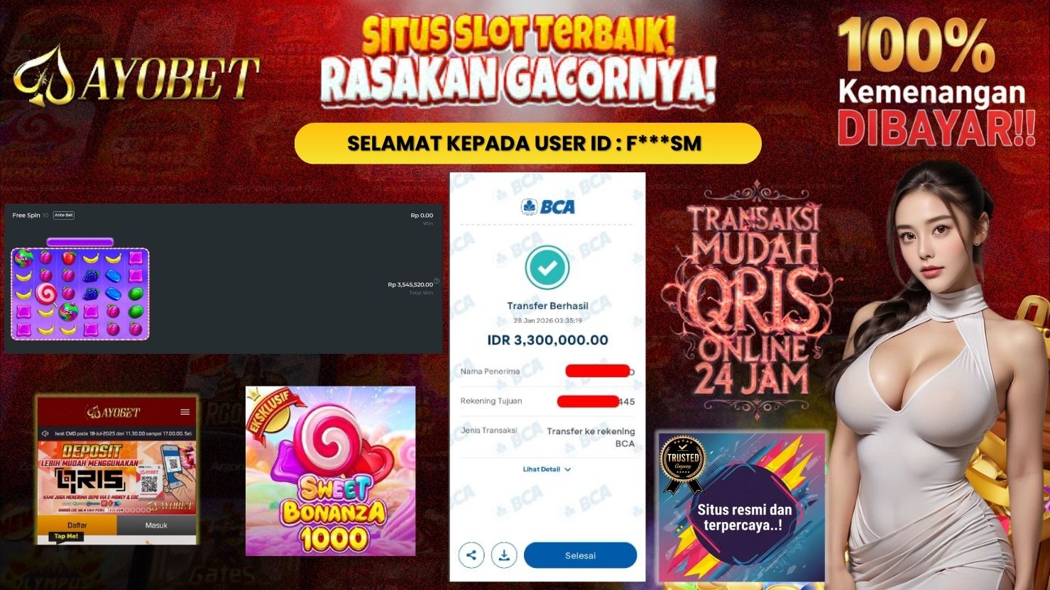 AYOBET JACKPOT SLOT SWEET BONANZA 1000